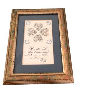 Vintage Hearts on Embossed Paper Print